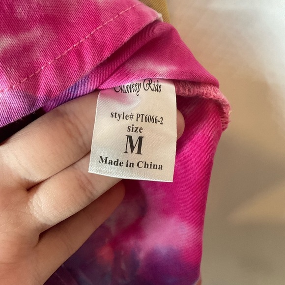 Monkey Ride Colorful Tie-Dye Pearl Snap Shirt Size Medium - Picture 4 of 5